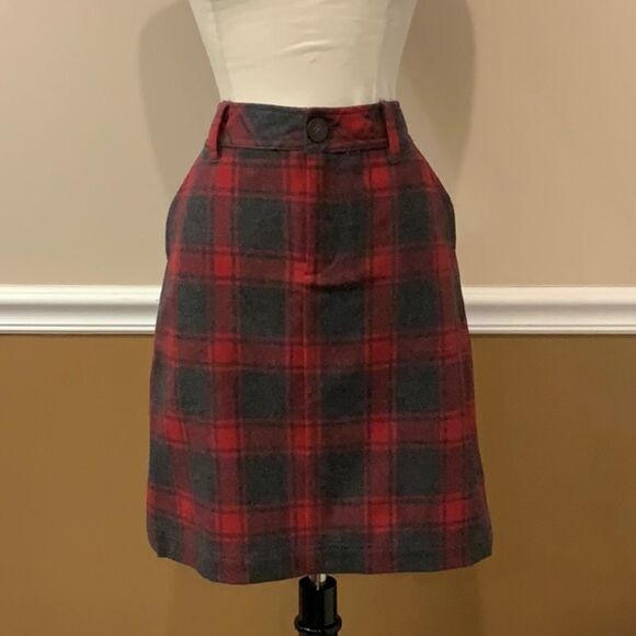 NWOT Eddie Bauer Wool Blend plaid Skirt 2P - Picture 3 of 15